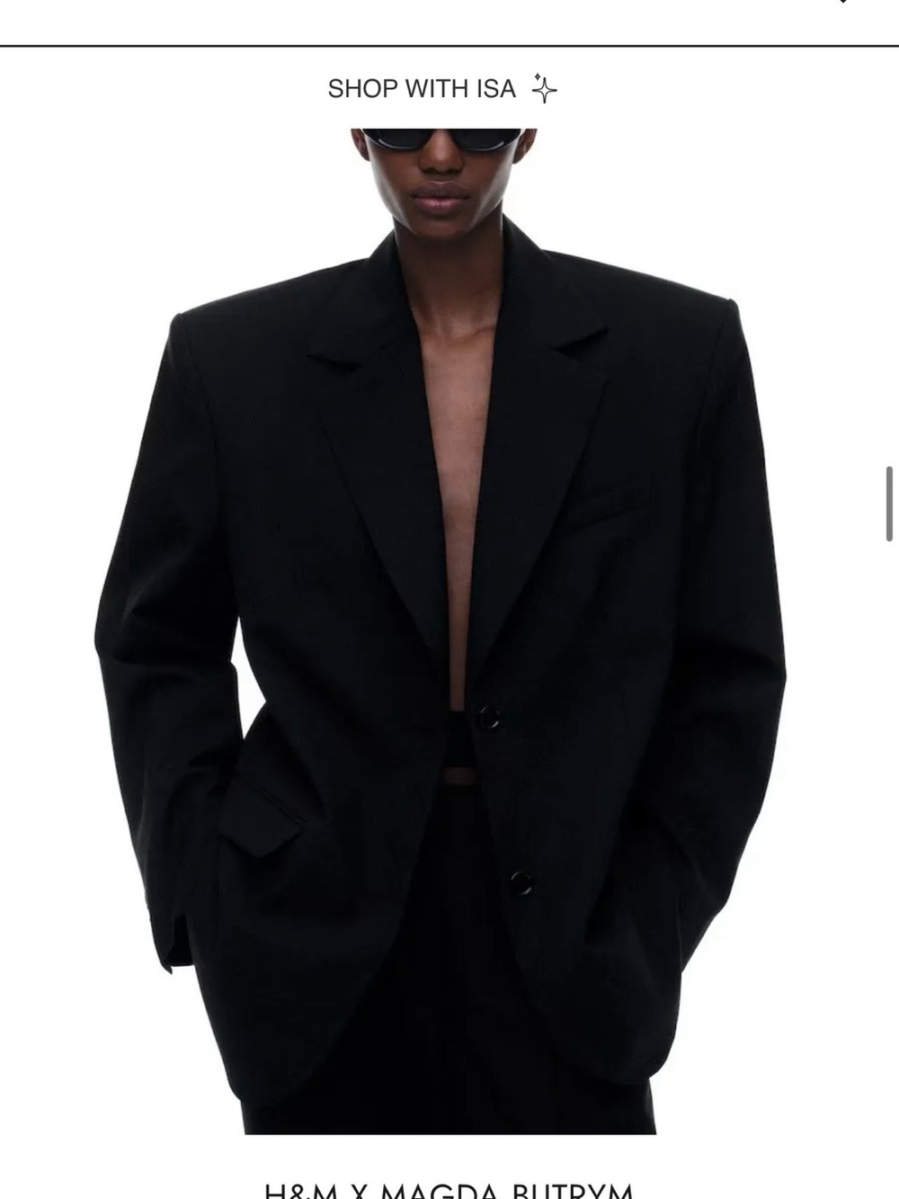 Magda Butrym Black Oversized Single-Breasted Blazer